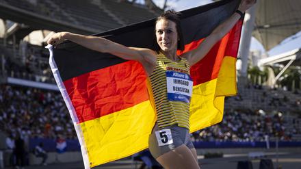 Irmgard Bensusan feierte bei der WM einen überraschenden Erfolg im Rennen über 200 Meter.