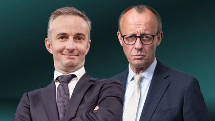 Der Satiriker und sein Wirtschaftsolm: Jan Böhmermann und Friedrich Merz 