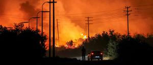 Der griechische Zivilschutz evakuierte rund 20 Ortschaften östlich von Volos.