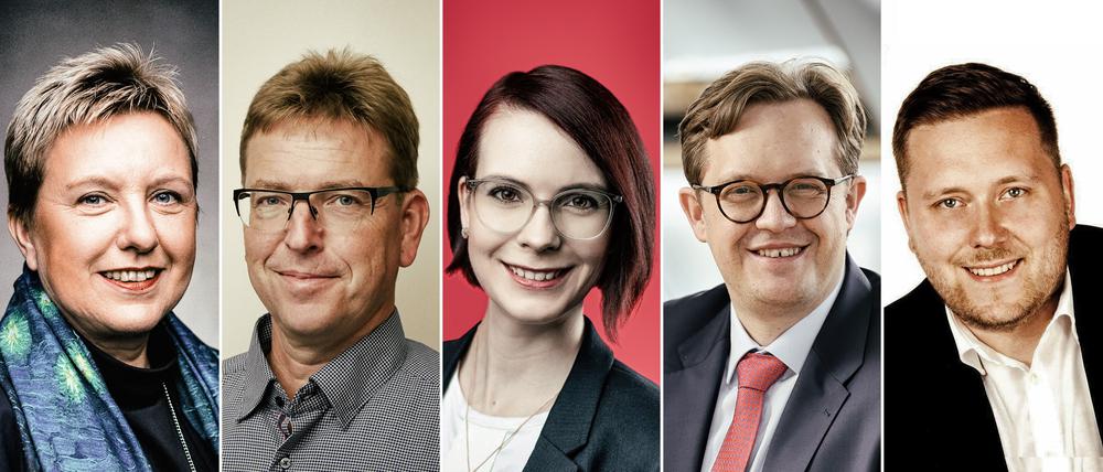 Forsts Bürgermeisterin Taubenek (parteilos), CDU-Fraktionschef Grahl in Bautzen, SPD-Stadträtin Wulff in Pforzheim, Senftenbergs CDU-Bürgermeister Pfeiffer, CDU-Fraktionschef Förster in Steinburg.