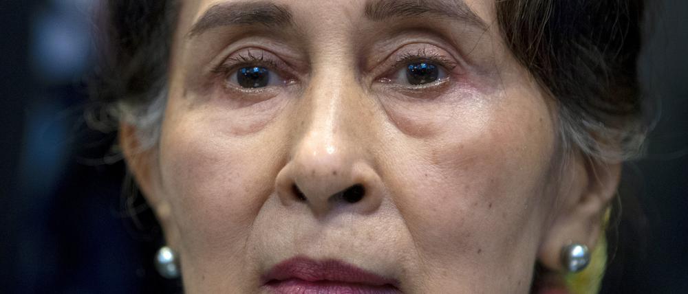 Aung San Suu Kyi, ehemalige Regierungschefin in Myanmar, 2019 in Den Haag vor den Richtern des Internationalen Gerichtshofs. (Archivfoto)