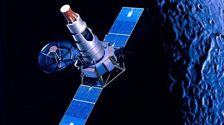 An artist's concept of NASA's Ranger spacecraft approaching the Moon. Credit: NASA/JPL-Caltech