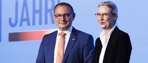 Der AfD-Bundesvorsitzende Tino Chrupalla und die Fraktionsvorsitzende Alice Weidel.