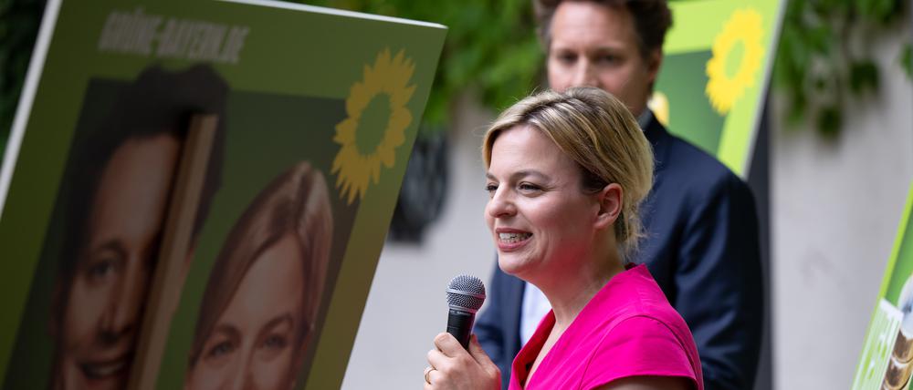 Katharina Schulze, Spitzenkandidatin der Grünen in Bayern, und der Co-Fraktionsvorsitzende Ludwig Hartmann.