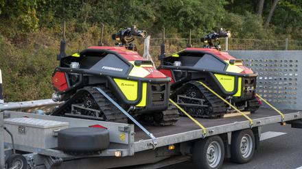 Löschroboter der Feuerwehr aus Vechta kamen bei Feuer in Grunewald zum Einsatz.
