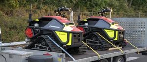 Löschroboter der Feuerwehr aus Vechta kamen bei Feuer in Grunewald zum Einsatz.