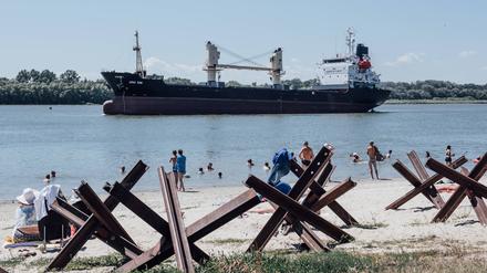 Ein Getreidefrachter auf der Donau bei Ismajil (Symbolbild)