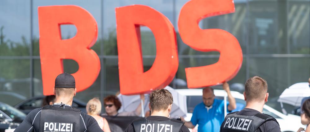 Eine BDS-Kundgebung 2018 in Berlin.