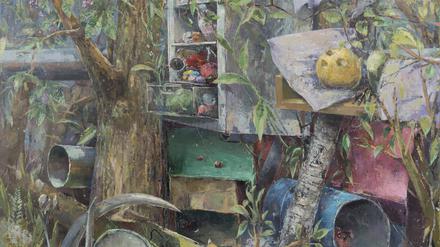 Fritz Bornstücks Ölgemälde „Buschfunk“ (190 x 230 cm) ist in diesem Jahr entstanden.