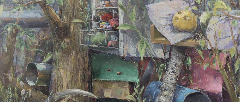 Fritz Bornstücks Ölgemälde „Buschfunk“ (190 x 230 cm) ist in diesem Jahr entstanden.