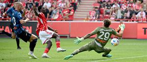 Unions David Datro Fofana (rotes Trikot) zeigte sich treffsicher.