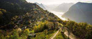 Ortsansicht von Lugano. 