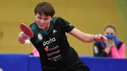 Nina Mittelham vom ttc berlin eastside in Aktion. Die 26-Jährige muss in dieser Saison auf einen Einsatz mit Eastside in der Champions League verzichten.
