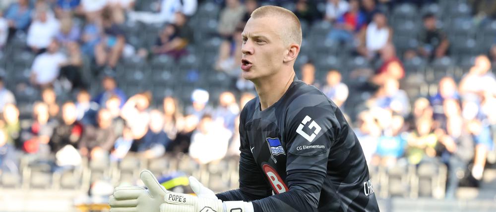 Oliver Christensen stand zu Saisonbeginn bei Hertha zwischen den Pfosten.