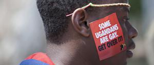 Protest gegen das ugandische Anti-Homosexuellen-Gesetz, das zu den schärfsten der Welt zählt.