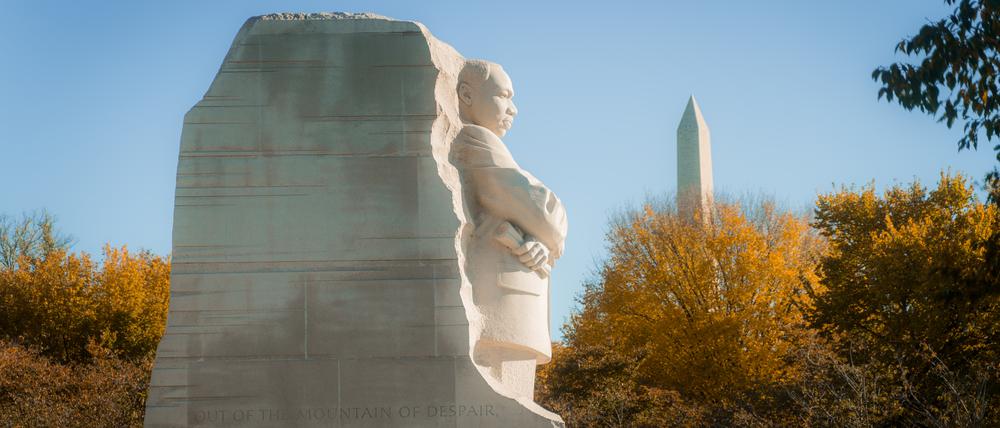 Blick auf das Denkmal von Martin Luther King in Washington.