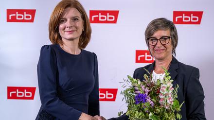  RBB-Intendantin Ulrike Demmer (r.) und Vorgängerin Katrin Vernau