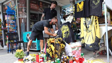 Anteilnahme für den getöteten AEK-Fan in Athen.