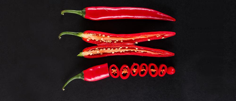 Rote Chilischoten.
