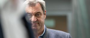 Markus Söder, CSU-Vorsitzender, nimmt nach der CSU-Vorstandssitzung an einer Pressekonferenz teil.