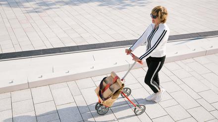 Für den täglichen Einkauf, aber auch für den Ausflug, den „City Caddy“ (1300 Euro) kann man schieben oder ziehen, die Tasche lässt sich auch ohne das Gestell benutzen.