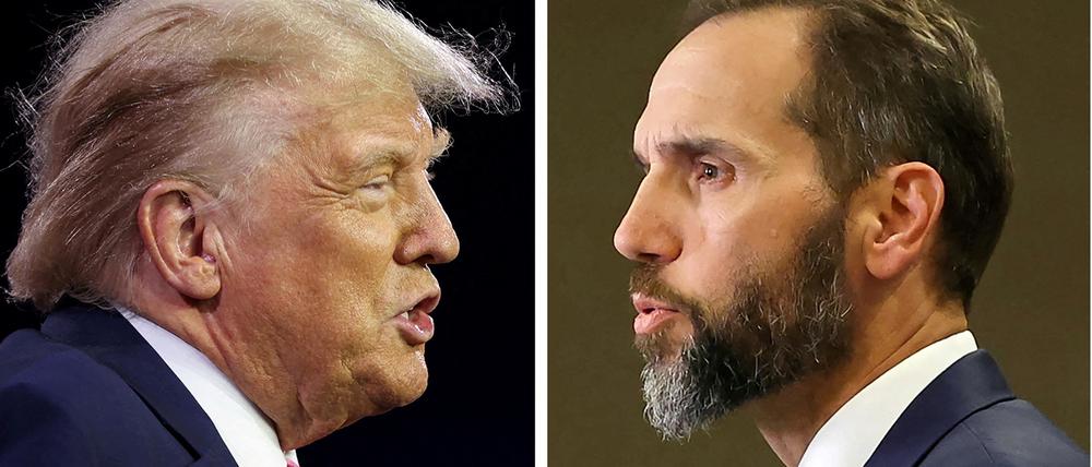 Duell zwischen Sonderermittler und Angeklagten. Jack Smith und Ex-Präsident Donald Trump.