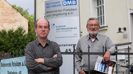 Holger Catenhusen und Rainer Radloff vom Mieterverein Potsdam setzen sich für Mieterinteressen in der Wohnungspolitik ein.