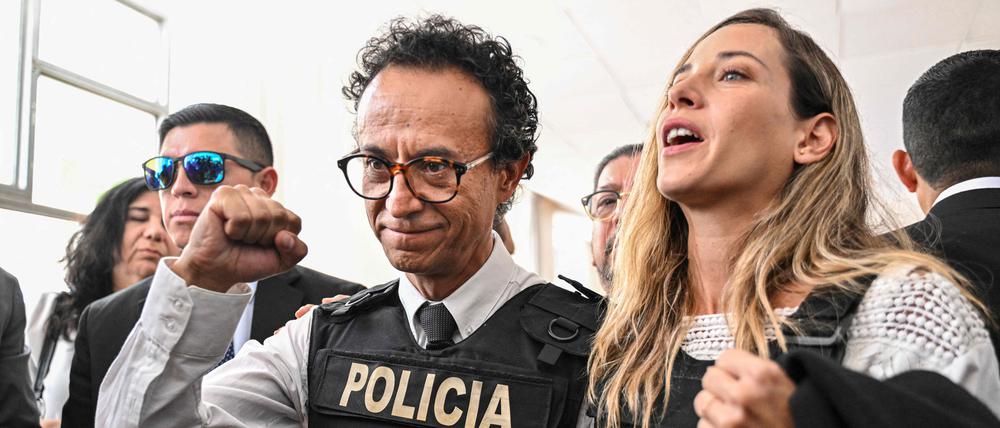 Präsidentschaftskandidat Christian Zurita und die Kandidatin für das Vizepräsidentenamt, Andrea González Náder.