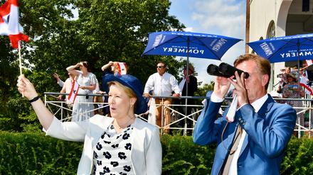 Franziska Giffey, Gerhard Schoeningh, Westminster 133. Grosser Preis von Berlin in Hoppegarten, Horse race track (Rennbahn), Hoppegarten, DEU, 13.08.2023 