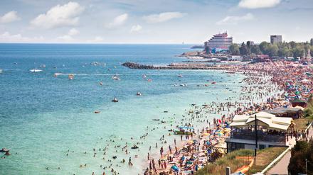 Beautiful sand beach in Costinesti, Constanta, Romania