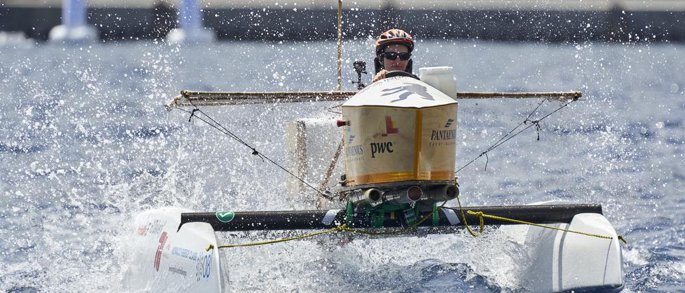 Solarboot der Projektwerkstatt "WannSea" von Studierenden der TU Berlin im Juli 2023 auf der Energy Boat Challenge in Monaco gestartet und hat den Sonderpreis für Nachhaltigkeit gewonnen.