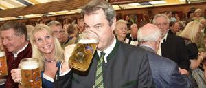 Markus Söder beim Gäubodenvolksfest in Straubing.