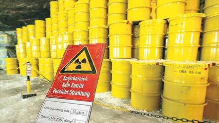 In rund 500 Metern Tiefe lagern im Endlager in Morsleben (Bördekreis) Fässer mit Atommüll, aufgenommen 21.10.2009.