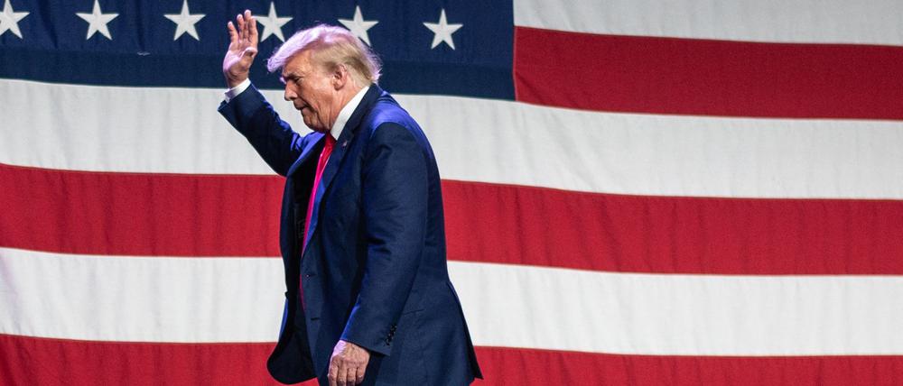 Trumpbei einer Rede in Iowa.
