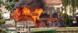 Feuer beim Müggelseefischer am Donnerstag.