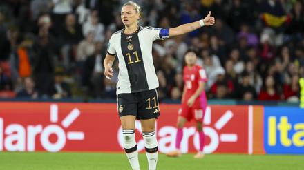 Nach dem Tor gegen Südkorea war Mannschaftskapitänin Alexandra Popp noch zuversichtlich. Am Ende reichte es dennoch nicht.