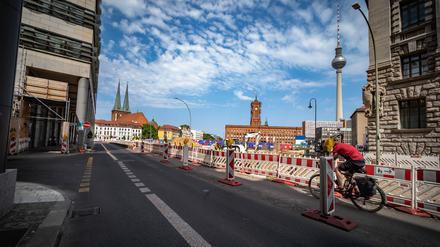 Hier soll einmal ein neues Stadtquartier entstehen – direkt hinter dem Roten Rathaus.