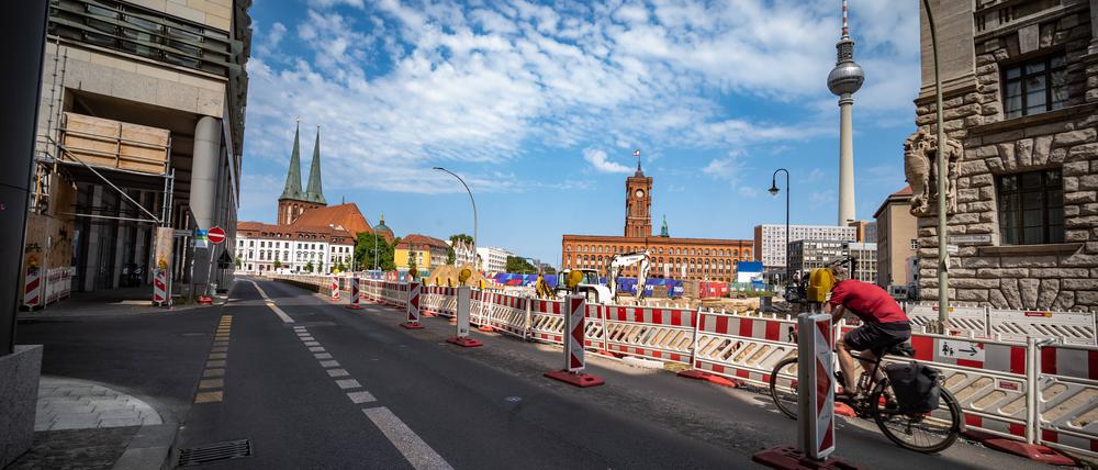 Hier soll einmal ein neues Stadtquartier entstehen – direkt hinter dem Roten Rathaus.