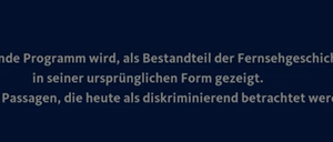 Erst der Hinweis, dann die Sendung.