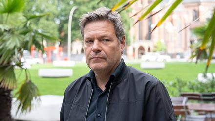 Robert Habeck gibt am 1. August 2023 in Hamburg ein Statement ab.
