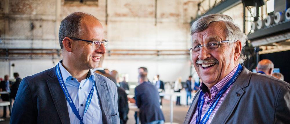 Michael Brand und Walter Lübcke (v.l.) im Jahr 2019.
