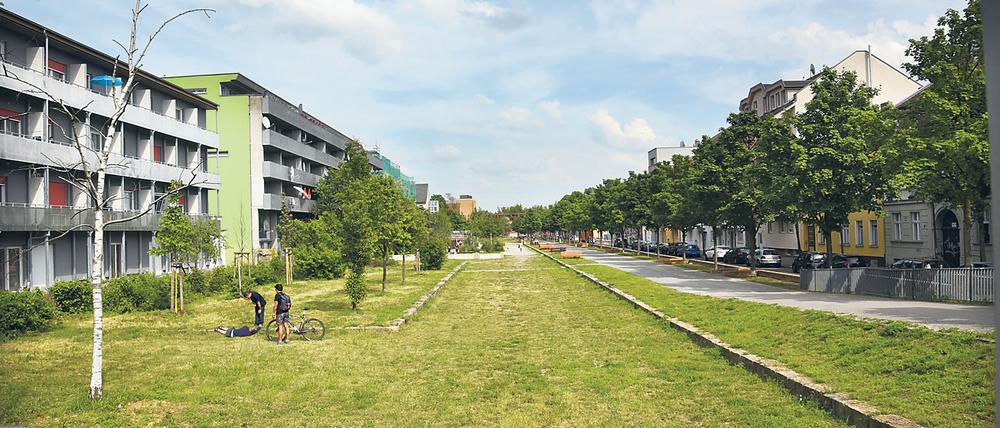 Der Carl-Weder-Park liegt auf der Tunneldecke des Britzer Autobahntunnels.