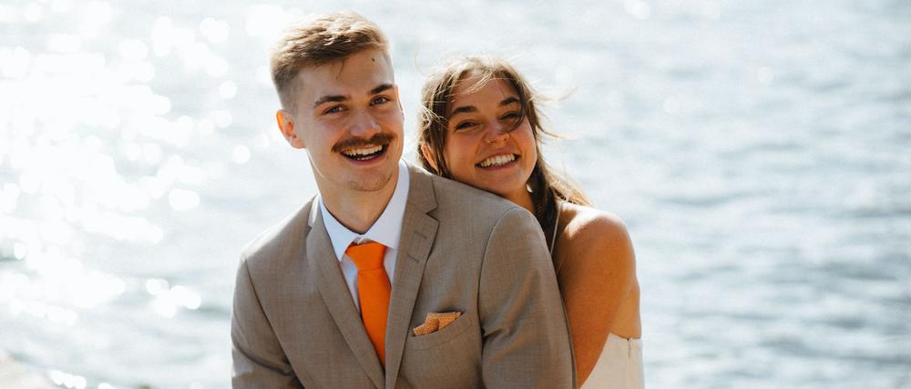Annika und Max bei ihrer Hochzeitsparty im vergangenen September.