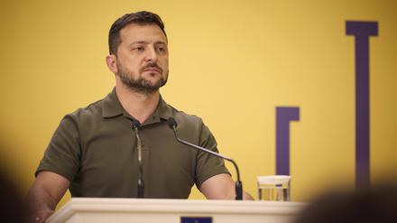 Selenskyj bei einer Rede am 23. August in Kiew.