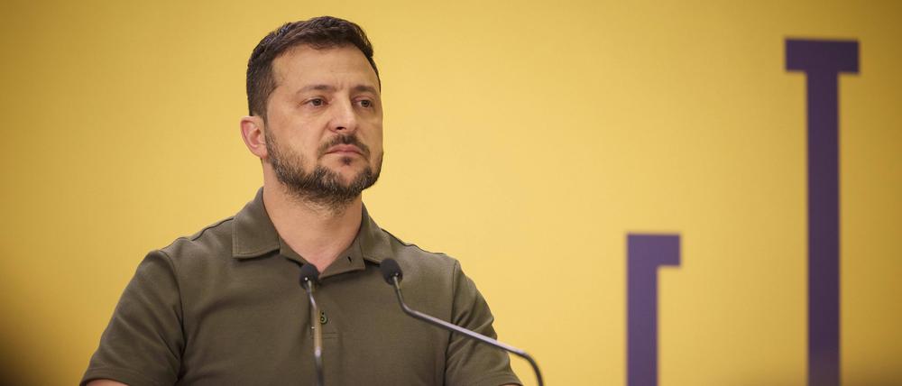 Selenskyj bei einer Rede am 23. August in Kiew.