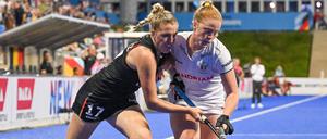 Anders als noch die Gegnerinnen in der Vorrunde ließen sichdie Belgierinnen im Halbfinale nicht einfach zu aus dem Weg räumen.