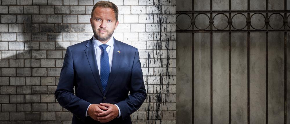 Der Außenminister Estlands Margus Tsahkna in der Redaktion des Tagesspiegels in Berlin.