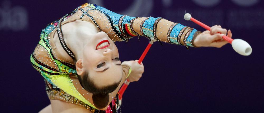 Darja Varfolomeev hat alle vier Geräte-Finals bei der WM gewonnen.