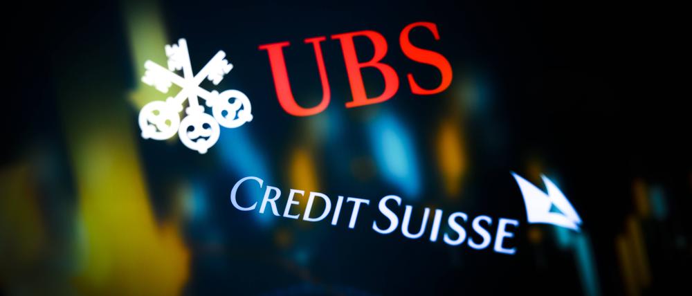 Credit Suisse und UBS Logos.