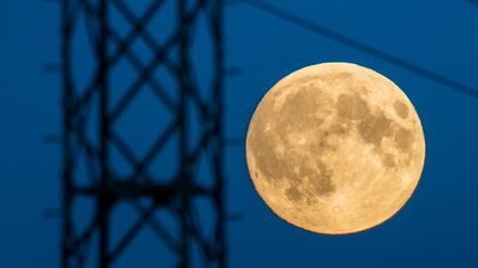 Ein Supermond nahe Jacobsdorf in Brandenburg
